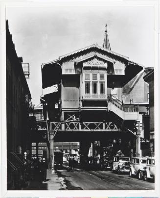 “El” Station, Ninth Avenue Line [Greenwich and Christopher Streets, New York] 
