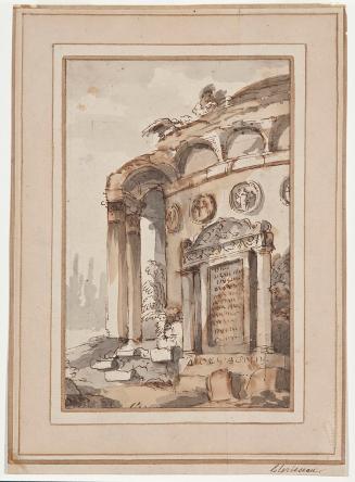 Untitled [Drawing of Temple Ruins]