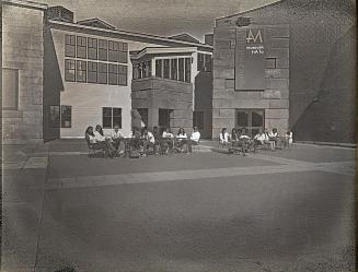 Mahaney Center for the Arts Plaza with Students