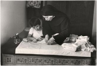 [Student and Nun in a Church School for Girls and Orphans; Polizzi Generosa, Sicily, Italy]