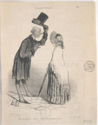 Coquetterie, number 3: Eh, Bonjour, chèr ange, toujours jolie! [Hello, dear angel, always pretty!], published in Le Charivari