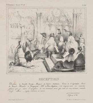 From La Caricature "Reception. Duchesse de Mouille-Bouche, Marquis de Cuisse-Madame . . ."